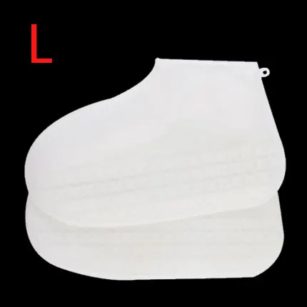 Силиконовый чехол от дождя для обуви водонепроницаемая обувь Чехлы Нескользящие водонепроницаемая обувь крышка для детей и взрослых галоши резиновые сапоги крышка - Цвет: White-L