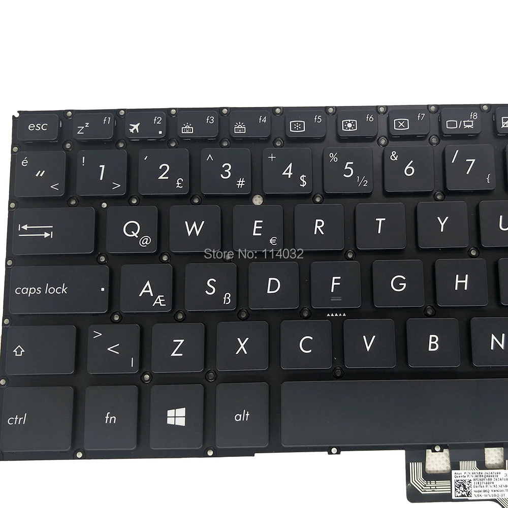 Teclado Turco para Notebook Luz de Fundo para Asus Zenbook Ux461 Ux461fa Ux461u Ux461un Ux461ua Preto tr Substituição tr - Imagem 3