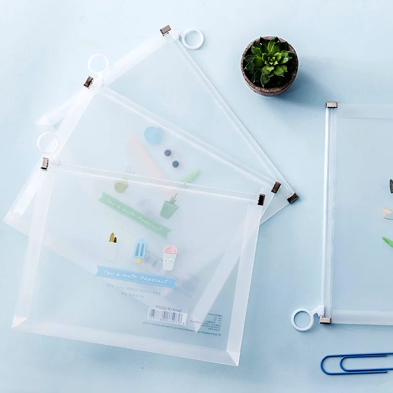 

Fortune Stationery One Legend You Most Precious Pp Edge Sliding Bag A4 Transparent Feng Shui File Bag A5 Stationery Bag