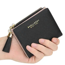 Baellerry/брендовый кошелек для женщин, женский короткий мини-кошелек для монет, кожаный женский кошелек, маленькая застежка, женские кошельки, держатель для карт, черный, красный