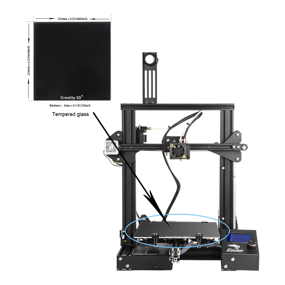 Plate-forme d'imprimante 3D,plaque de verre du Guatemala,surface