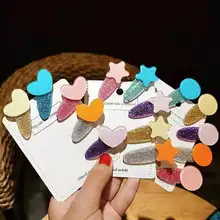 Японский Корейский стиль фруктоза цветные акриловые детские заколки Dongdaemun милые девушки контрастного цвета сбоку Клип Звезда клип