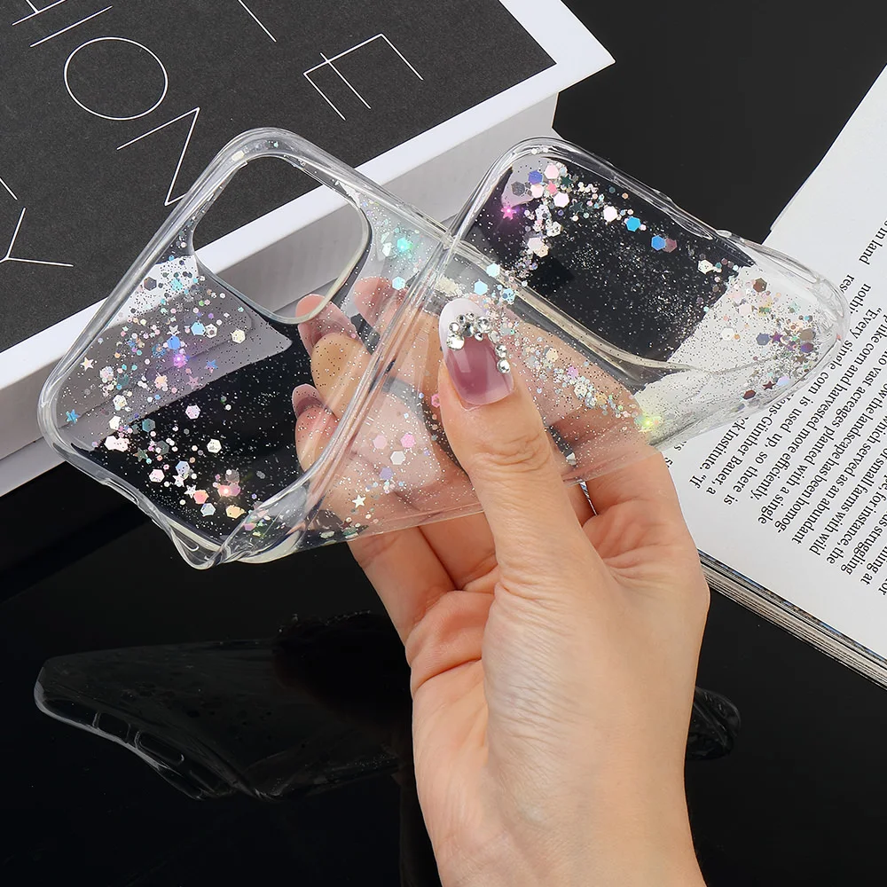 LLZ. COQUE чехол сверкающий с блестками для Iphone 11 Pro Max X 8 7 6 6S Plus XR XS MAX 5 SE 5S Тонкий Прозрачный Алмазный силиконовый чехол
