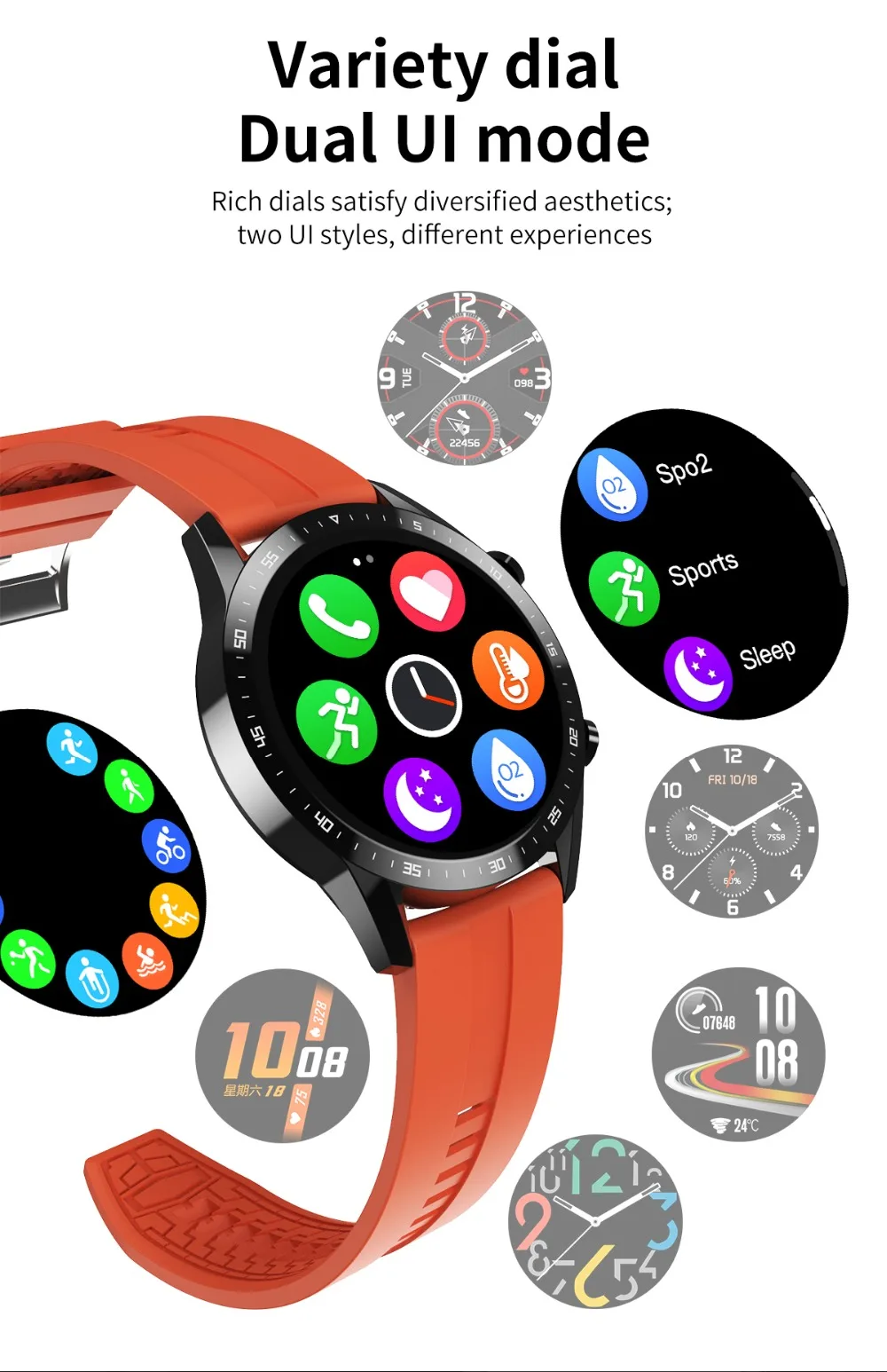 Tela de Toque Bluetooth para Android Ip67 à Prova Relógio Inteligente Telefone Completa Esporte Fitness Dip67 Água Conexão Ios Smartver Masculino 4 Pulseiras inteligentes