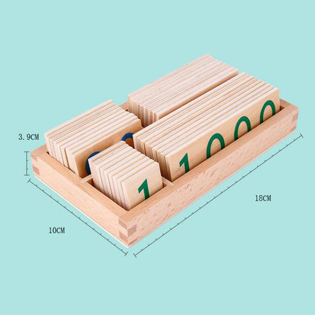 Монтессори Обучающие деревянные цифровые цифры 1-9000 карты Математика Обучающие Развивающие детские игрушки дети распознают цифры