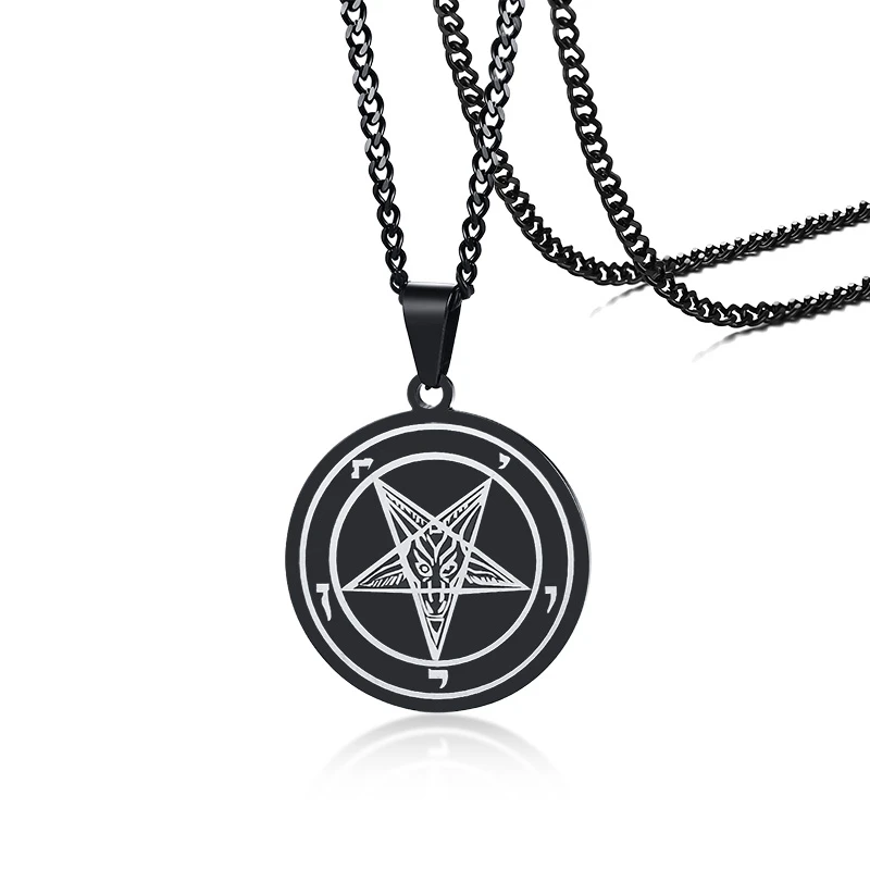 

Satanic Inverted Pentagram Pendant Gothic Necklace Goat Pendant Satanism Necklace Evil Occult Pentacle Jewelry