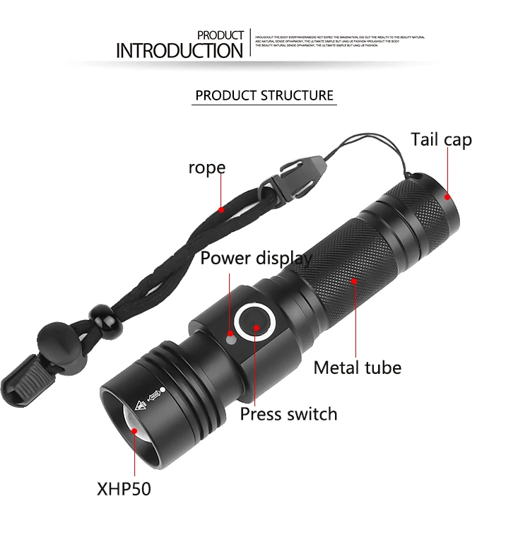 xhp90.3 most powerful led flashlight torch usb xhp50 rechargeable tactical flashlights 18650 or 26650 hand lamp xhp70 Camp light best cheap flashlights