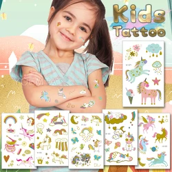 Glitter Tattoo Kids Space 6 Month Temporary Tatoo 2021 Body Art Rainbow Unicorn Pony Butterfly Tatu Face Hand Girl Child Tato