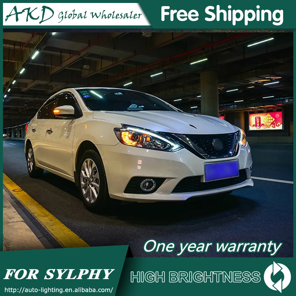 Headlights For Nissan Sylphy 2016-2018 Sentra DRL Day Running Light Head Lamp LED Bi Xenon Bulb Fog Lights Car Accessory