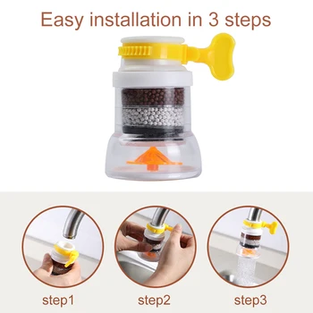 

4 Layer Kitchen Faucet Filter Practical Durable Multi-functional Splash-proof Rotatable Extension Shower Tap Nozzle