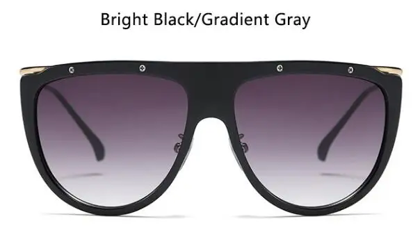 black gray Модные роскошные негабаритные солнцезащитные очки, брендовые дизайнерские Квадратные Солнцезащитные очки, оттенки для женщин, Oculos feminino, зеленые очки UV400 - Цвет линз: black gray