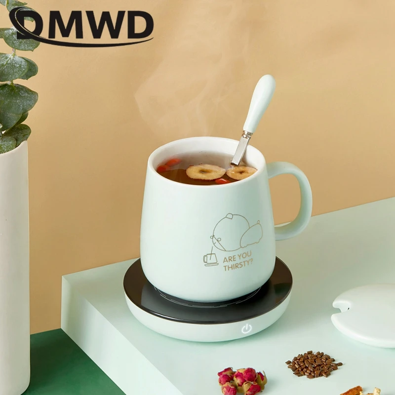 DMWD Portable Electric Hot Plate Baby Milk Warmer Tea Coffee Water Heater Heating Cup Pad Thermostat Coaster For Office 220V 5