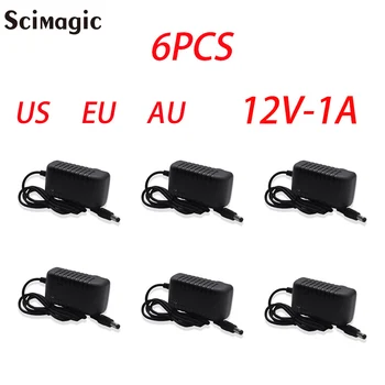 

6pcs US EU AU Power Adapter AC 110-240V DC 12V 1A Universal Power Adapter Supply Charger adapter for LED light strips