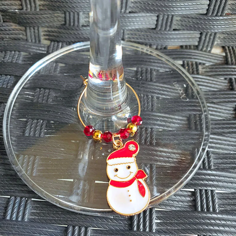 Set of 6PCS Christmas Design Wine Glass Charms Rings Marker Christmas Party Bar Table Decorations Gift