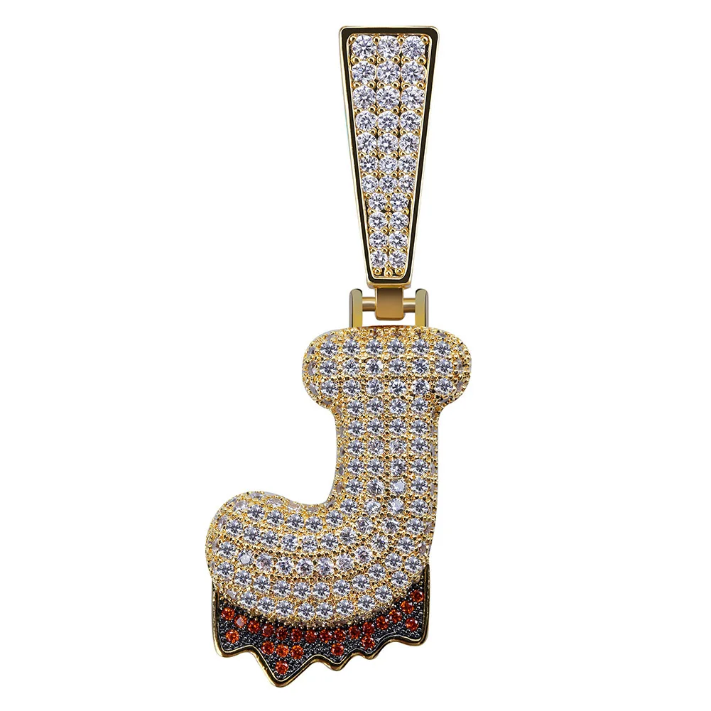 Cross Border Europe And America Cool Lettered Accessories Necklace Micro Zircon Large Lettered Large Buckle Hip Hop Pendant