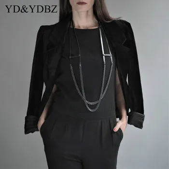 

Handcrafted Fashion Black Necklaces Jewelry for Cool Women Designers Leather Diy Art Necklace Chain collares kpop Minimalist New