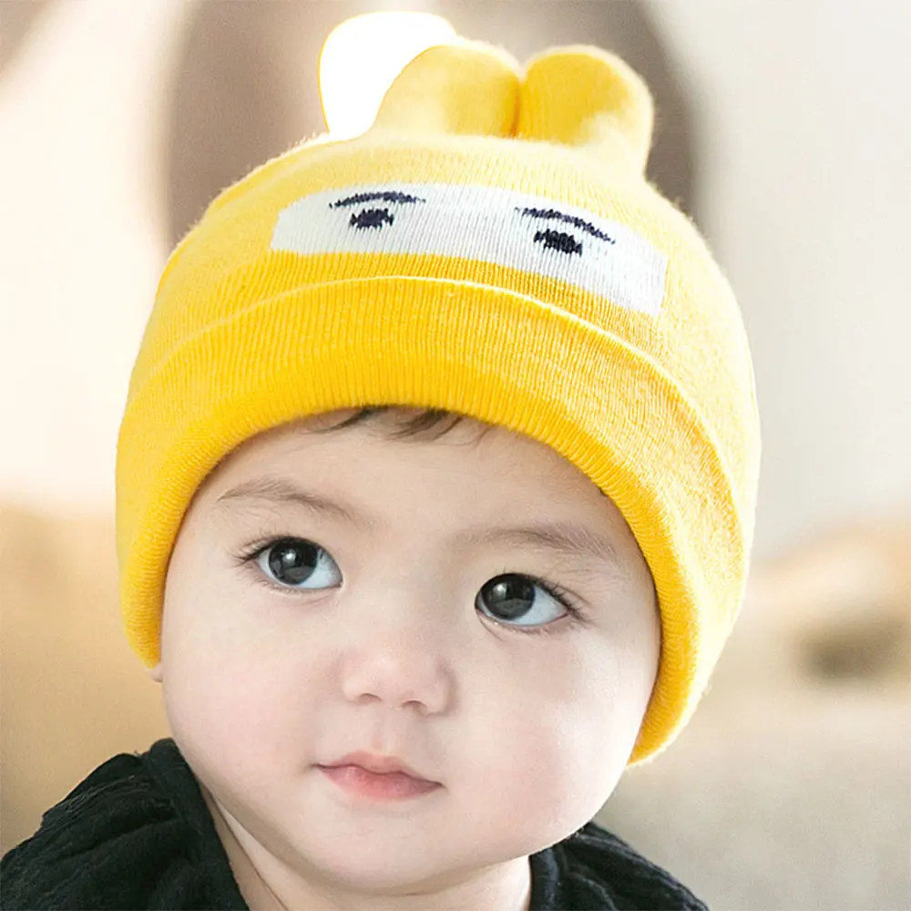 

Ephex Cartoon Woollen Toddler Bonnet Breathable Knitting Baby Supplies Cap Comfortable Ears Shape Protection Keep Warm