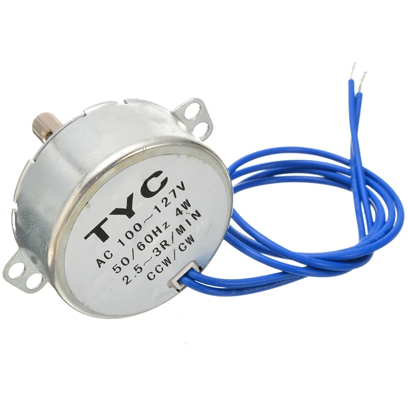 Проигрыватель Синхронный двигатель CCW/CW направление 4W 50/60Hz 2,5-3 оборотах переменного тока 100-127V Электрический Синхронные двигатели для вентилятор сжечь печь