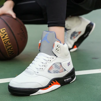 

2019 5 Retro High Top Basketball Men Air Cushion Shoes Jordan Sports Mens Comfortable Breathable Outdoor Sneakers Breathable