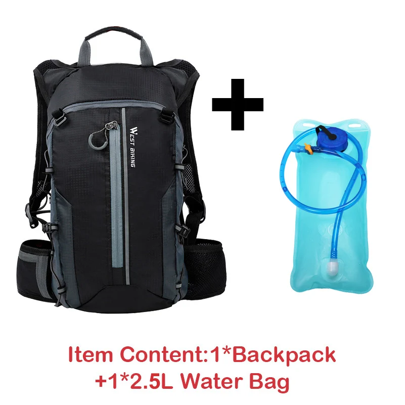 Gray Water Bag WEST BIKING 10L спортивные рюкзаки, складная велосипедная сумка, сумка для путешествий, альпинизма, женская и мужская, рюкзак, удерживающий воду, велосипедная сумка - Цвет: Gray Water Bag