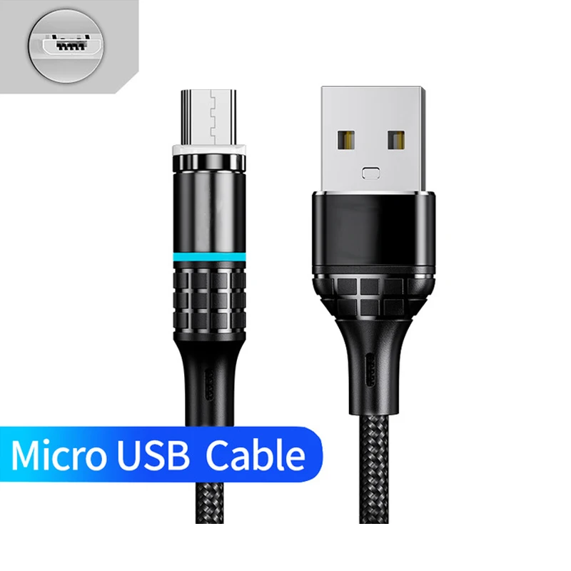 Зарядное устройство для телефона Магнитный кабель Быстрая зарядка 3A Micro usb type C для iPhone XS samsung зарядное устройство Магнитный зарядный кабель для телефона - Цвет: black For Micro