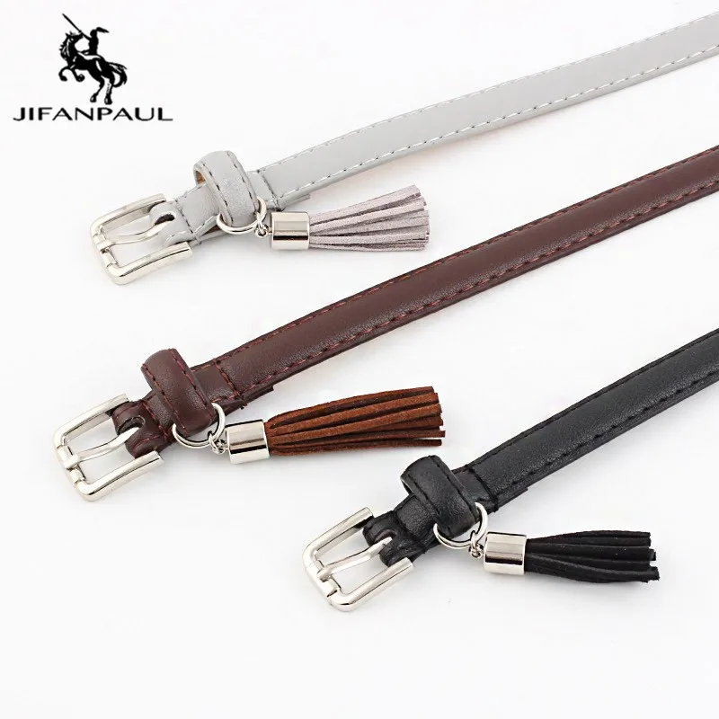 

JIFANPAUL Jeans Fashion Individual Belt Women's high quality fashion round alloy buckle jeans with ladies retro student belt