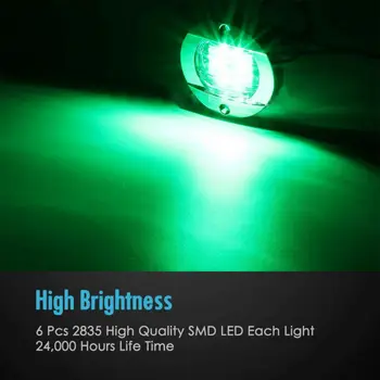

Transom LED Stern Lights IP67 Waterproof 2X 2 Wires 6-2835-SMD ABS Plastic