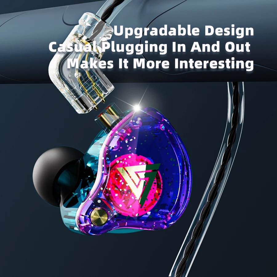 QKZ AK6 Pro EDX Pro 1DD Dynamic Earphones HIFI Bass Earbuds In Ear Monitor Sport Noise Cancelling Headset ZST X