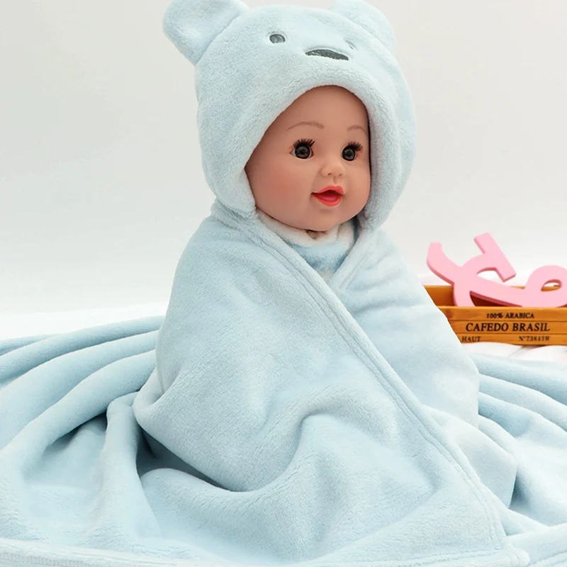 Модный милый спальный мешок с ушками медведя из мультфильма, вязаные детские принадлежности, одежда, одеяло, одеяло, детский спальный мешок