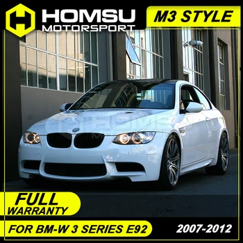 

M4 style FRP Unpainted Car Body Kit Front Rear Bumper Side Skirts Wheel Eyebrows Exhaust Pipes For BMW E92 2007-2012