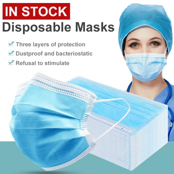 

50 100pcs Anti-dust Anti-pollution 3 layer ply personal Disposable protective mask white kids face mouth mask face masks flu