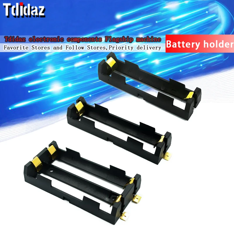 1x 2x 18650 Battery Holder Smd Smt Batteries Case Storage Box with Bronze Pins 1/2 Slot 2*18650 Rechargeable Battery Shell battery storage case