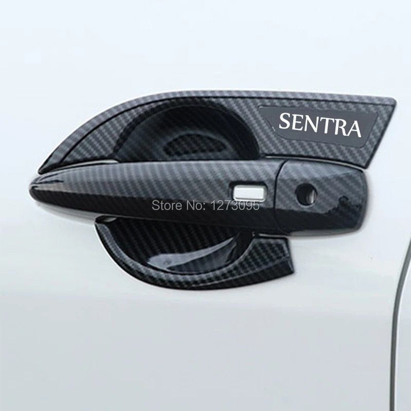 

For Nissan Sentra 2020 ABS Carbon Chrome Car Door Handle Bowl Side Door Bowl Cover Trim Protectors Exterior Car Stying Accessory