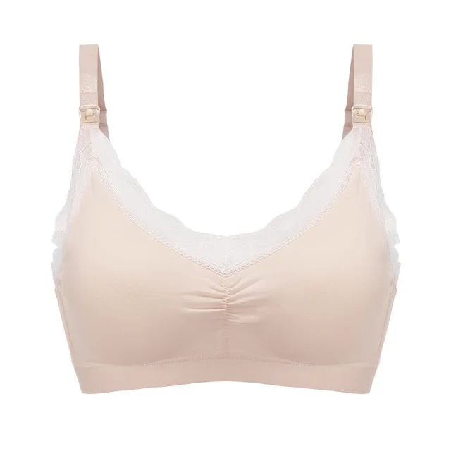Maternity Underwear Bras Breast Feeding Nursing Bra For Pregnant Women Women Pregnancy Breast One Piece Pad Underwear - Цвет: Skin 2