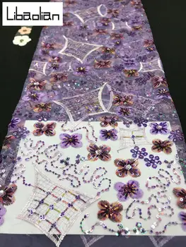 

Swiss lace fabric 2020 heavy Multicolor embroidery African sequins Beads full lace fabrics Swiss voile lace in Switzerland ZJ1-8