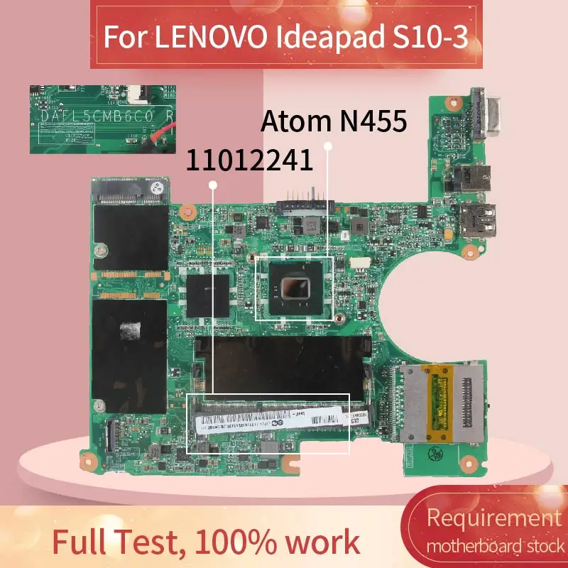Материнская плата для ноутбука LENOVO Ideapad 11012241 N455 материнская DAFL5CMB6C0 SLBX9 DDR3 |