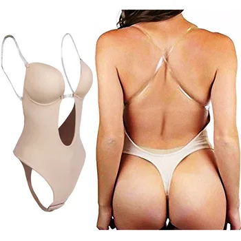 

Twinso Women's Full Body Shaper Backless Shaperwear Seamless U Plunge Shapers Push up Underwear Slimming Bodysuit Wedding Dress