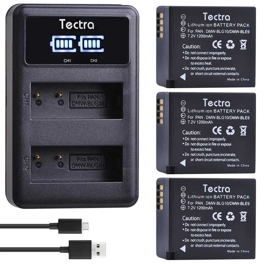 4 шт. DMW-BLG10 BP-DC15 батарея+ светодиодный USB двойное зарядное устройство для Panasonic Lumix GF6, GX7, GX80, GX85, GX7 Mark II, LX100, D-Lux(тип 109 - Цвет: 3 battery 1 charger