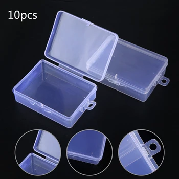 

10pcs Mini Plastic Storage Box Jewelry Bead Screw Organizer Container Case Reinforced Thickened Transparent Placing Rings Beads