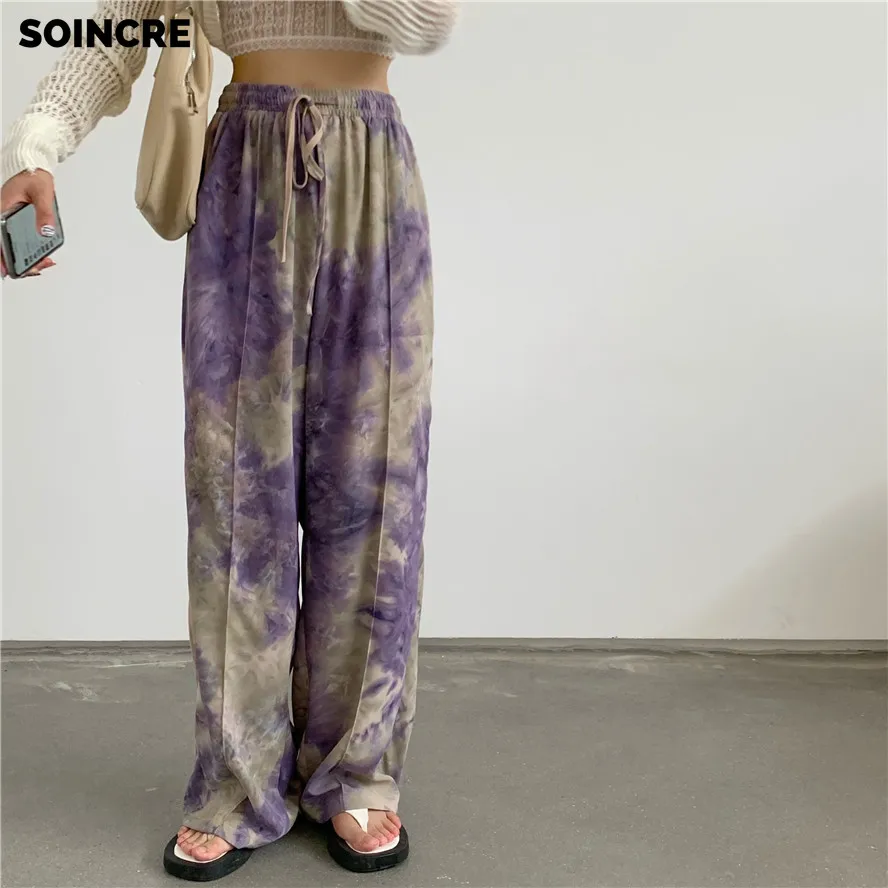 Pantalones de pierna ancha para mujer, pantalón de cintura alta, Con diseño para ir al trabajo