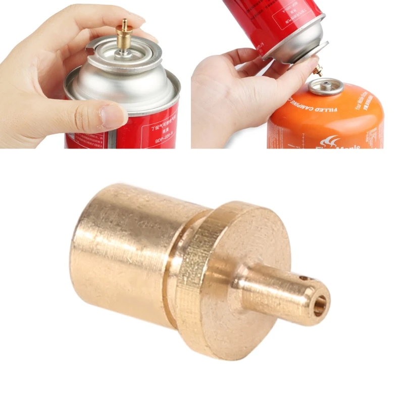 Cylinder Filling Butane Canister Gas Refill Adapter Copper Camping Stove JE sY 