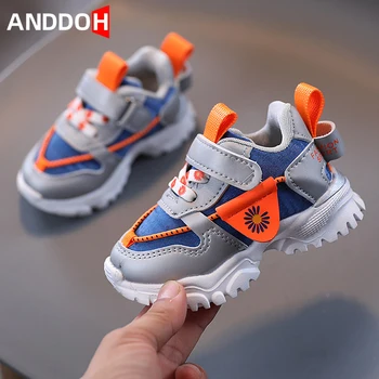 

Size 21-30 Baby Non-slip Sneakers Children Wear-resistant Sneakers Boys Soft Bottom Running Shoes Girls Hook Loop Casual Shoes