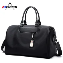 BOPAI Men Travel Bag Organizer Short Distance Business Bags Black Unisex Ladies Shoulder Cool Weekend