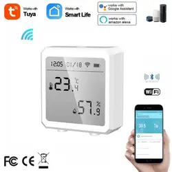 Tuya WIFI Bluetooth Temperature Humidity Sensor Indoor Hygrometer Thermometer Detector Smart Life APP Work With Alexa Google Hom
