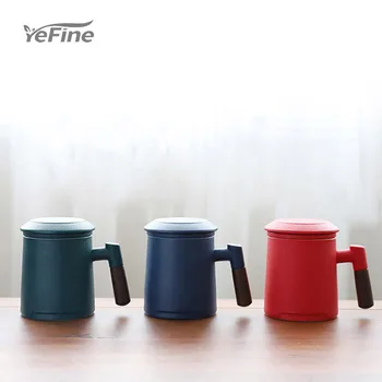 

YeFine Office Ceramic Mug Filter Large Capacity Cup With Lid
