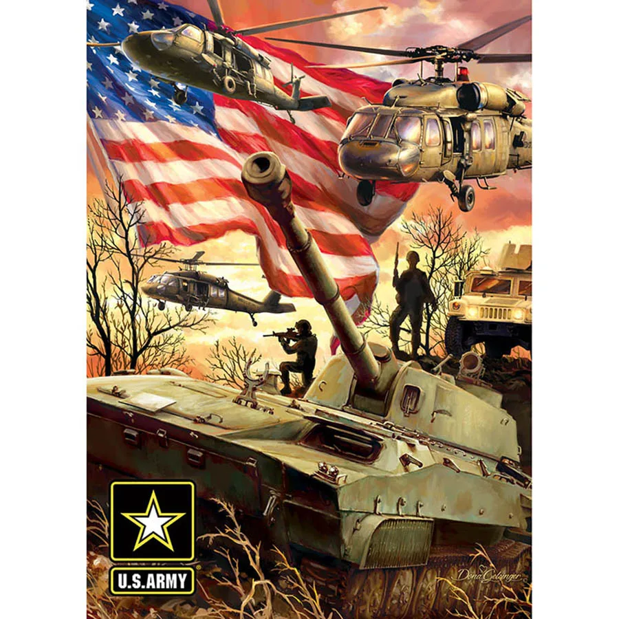 5D DIY Diamond Painting Cross Stitch America Army Tank Helicopter Full Square Round Embroidery Mosaic Decoration Gift | Дом и сад