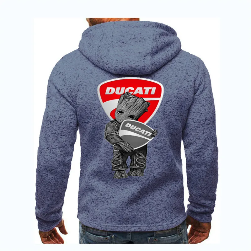 Новинка, Мужская толстовка Ducati с логотипом автомобиля, увеличивающая рост, на молнии, повседневная одежда, модная спортивная бейсбольная форма Harajuku, куртка