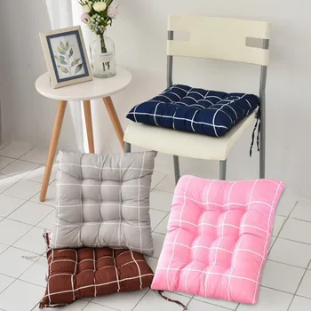 

40x40cm Indoor Living Room Pillow Home Office Printed Square Seat Cushion Chair Pad Tufted Polyester With Ties Non Slip Kitchen