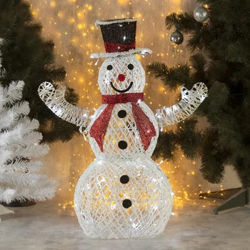 

Wicker figure "Snowman with a red scarf", 80 cm, 100 LED, 220 V, WHITE