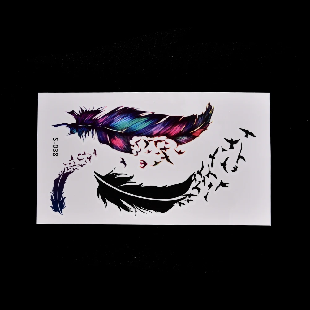 

AACAR Waterproof henna bird feather Temporary Tattoo Sticker body art tatto flash tatoo fake tattoos for girl women men